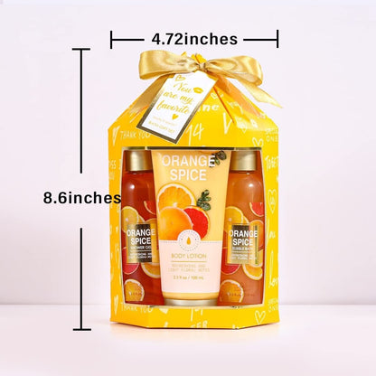 Geschenkset für Frauen Bade Wellness Set für Spa Entspannung mit Orangenduft