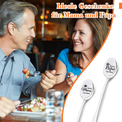 Mama und Papa Geschenke 2 Löffel mit Gravur Beste Mama und Bester Papa Der Welt