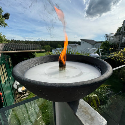 Schwabenfire Große Outdoorkerze aus Terrakotta mit Dauerdocht Grau