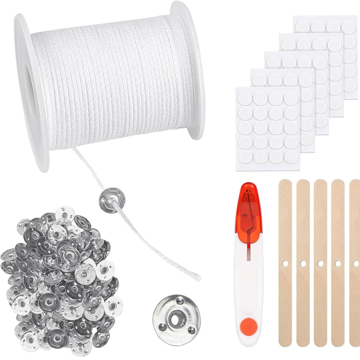 6100cm Kerzendocht 100 Stück Dochthalter für DIY Kerzen