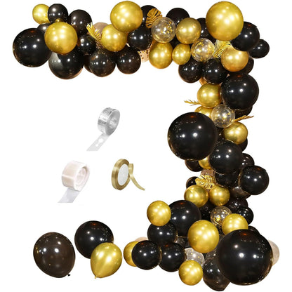 Ballons Gold Schwarz Luftballons Geburtstag 140stk girlande