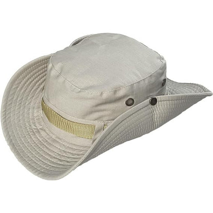 Beige Bucket Boonie Hat Herren Damen, UV-Schutz, Atmungsaktiv, Verstellbar Anglerhut