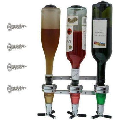 Flaschenhalter Wand 3 Flaschen Bar Butler Schnapsspender