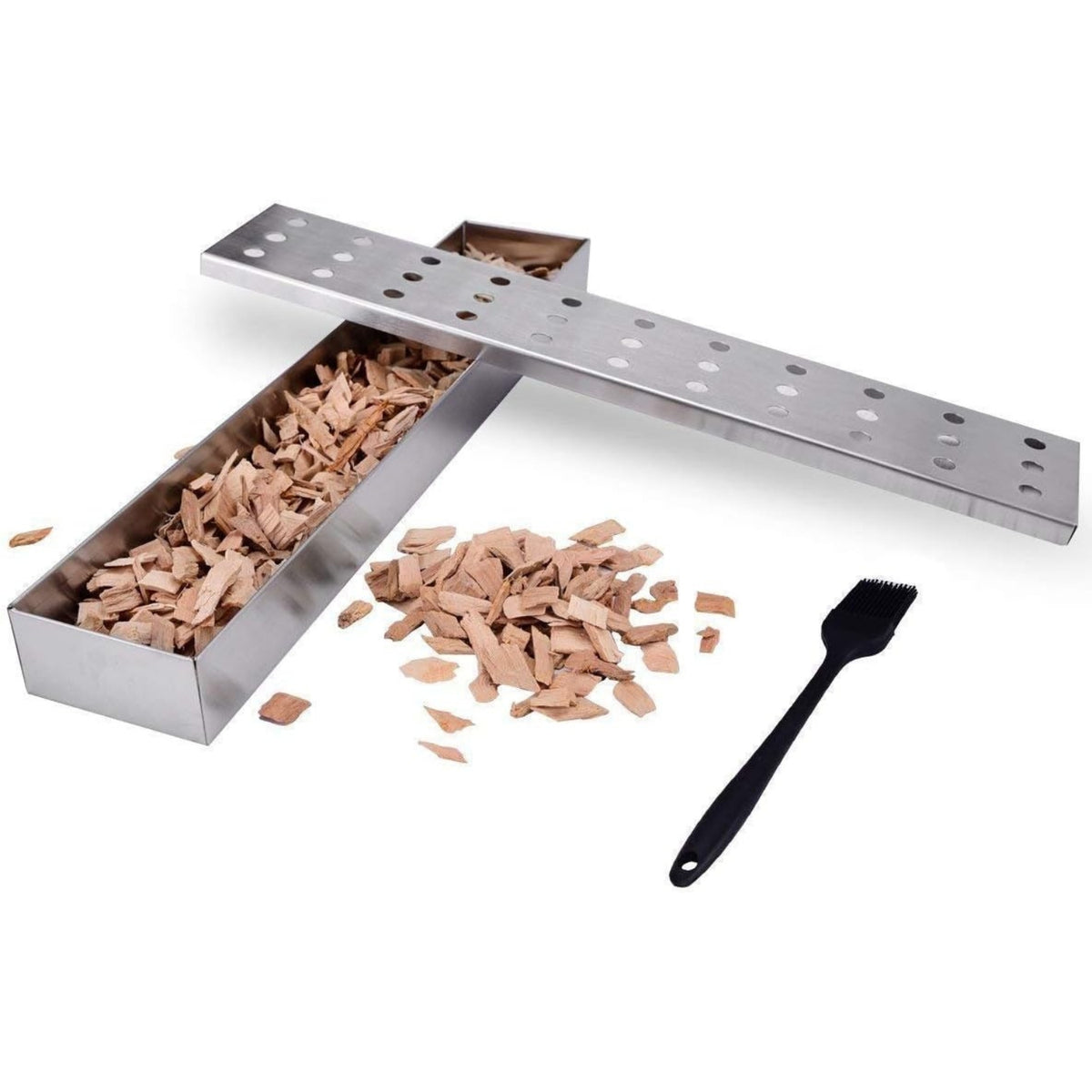 Edelstahl Räucherbox für Gasgrill Räucherofen Grill Zubehör