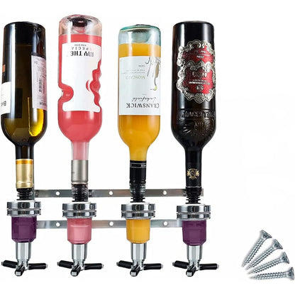Wand Schnapsspender 4 Fach Spirituosen Dosierer Bar Zubehör
