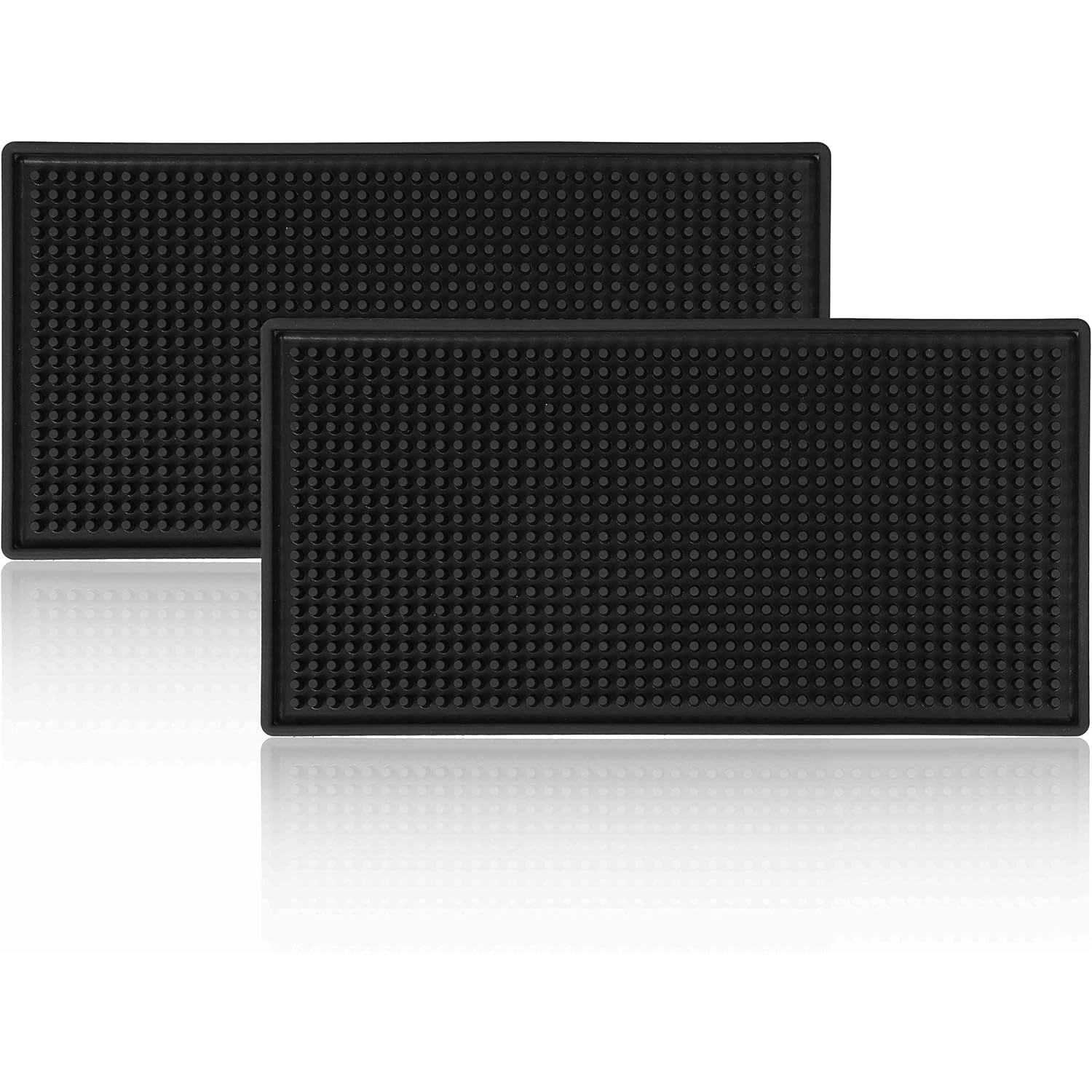 2er Set Tampermatte Barmatte Schwarz aus Silikon 30x15cm
