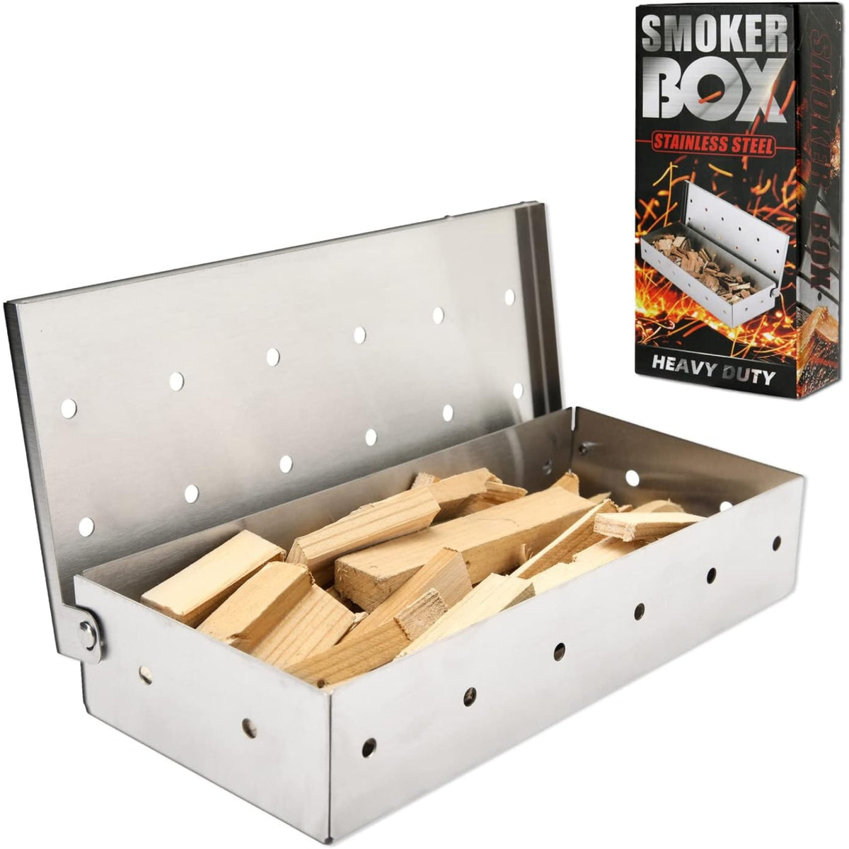 SchwabenRauch Edelstahl Räucherbox für Gasgrill Grillzubehör