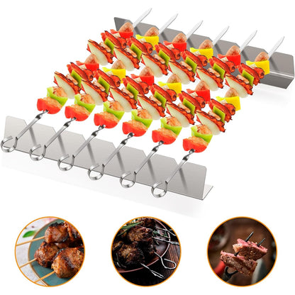 Grillspieße Schaschlikspieße + Halterung 6 Pack Grillzubehör