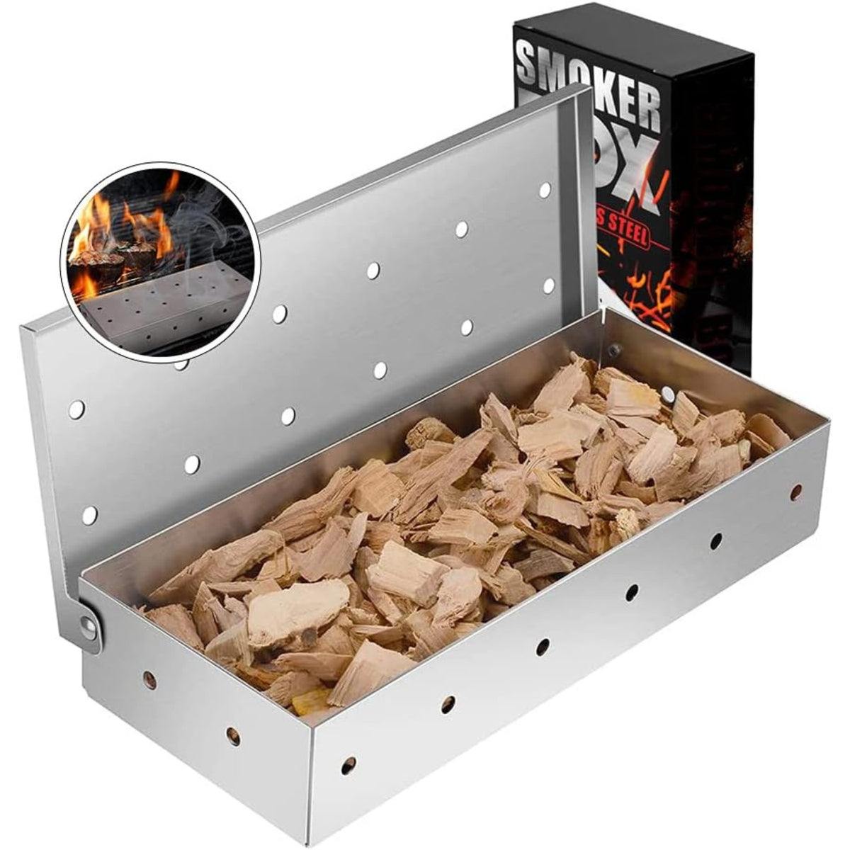 Edelstahl Smokerbox für Gasgrill Räucherbox Grill Zubehör
