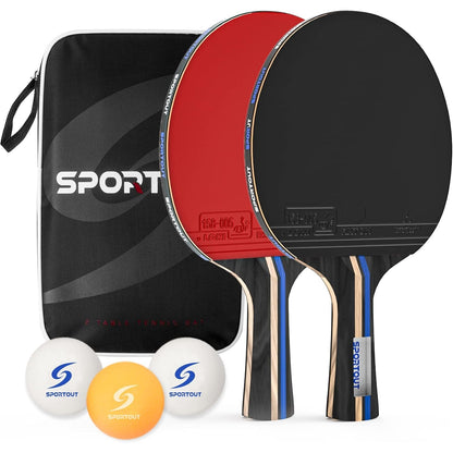 Tischtennisschläger Set Tischtennis mit 2 Schläger 3 Bällen