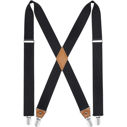 Elastischer Hosenträger Schwarz X Form 3,5cm Starke Halter