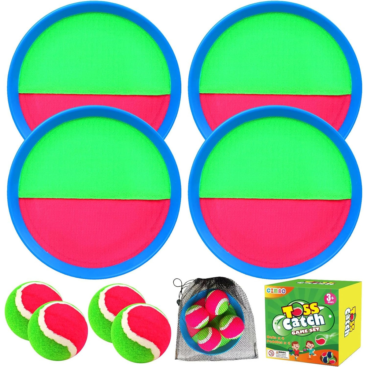 Klettballspiel für Kinder Set 4 Schläger 4 Bälle 1 Outdoor