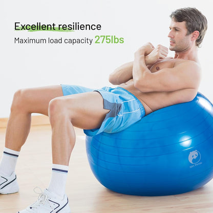 Gymnastikball 65cm Blau Pilates Ball Yoga Ball Aufblasbar