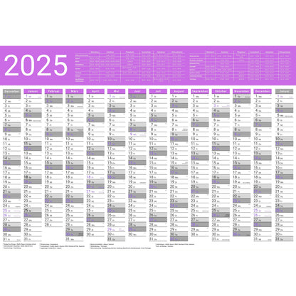 Kalender 2025 Wandkalender groß | Familienkalender | Jahreskalender 97x67 cm | Inkl. Feiertage nach Bundesländern | Wochenplaner