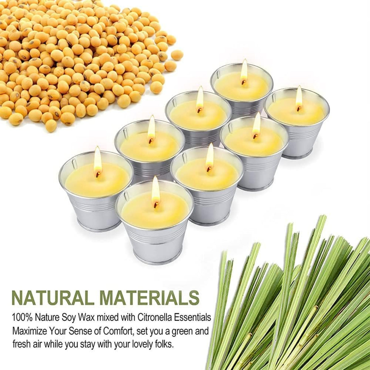 8 Citronella Kerze Outdoor 120-180 Brennstunden Mückenabwehr