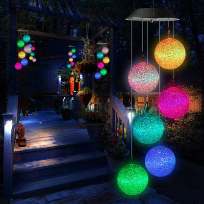 Solarbetriebene LED Windspiele Farbwechsel Osterdeko für Garten Terrasse Balkon