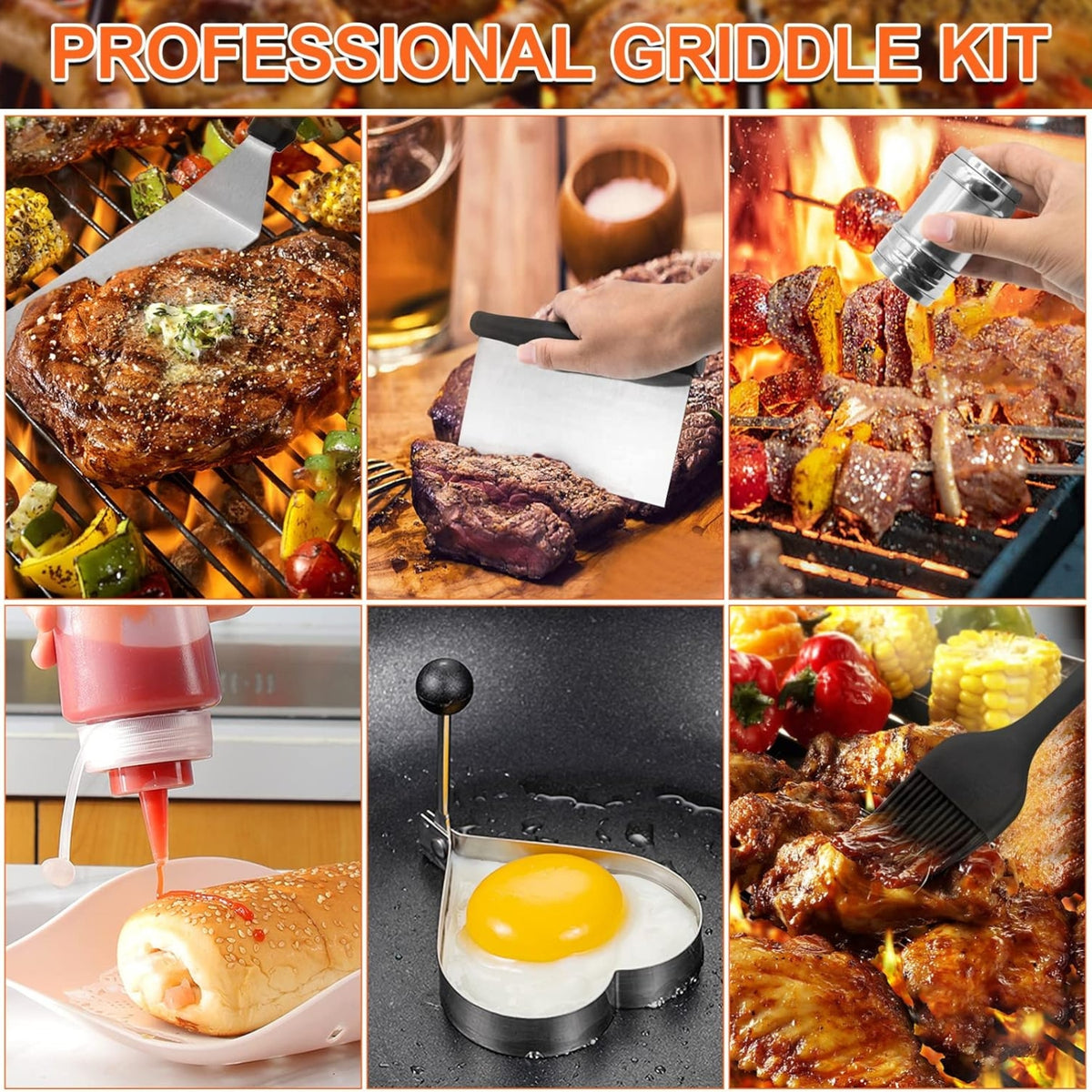 XL Grillzubehör Set 30tlg Grillbesteck Geschenke für Männer