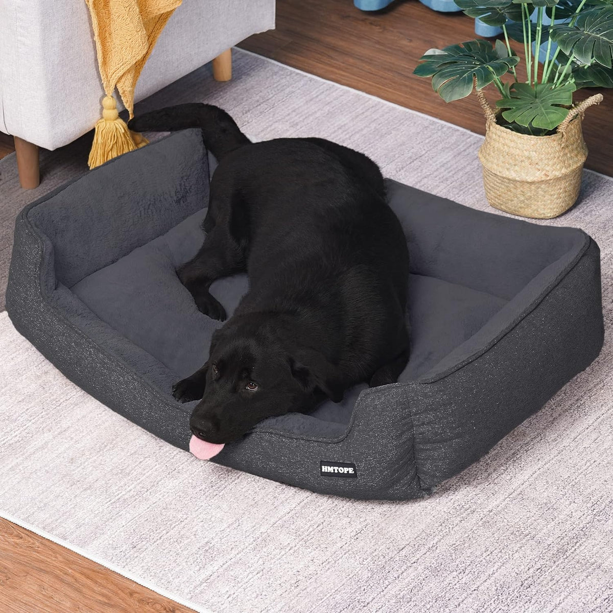 Hochwertiges Hundebett Hundekissen waschbar 110x86x26 cm