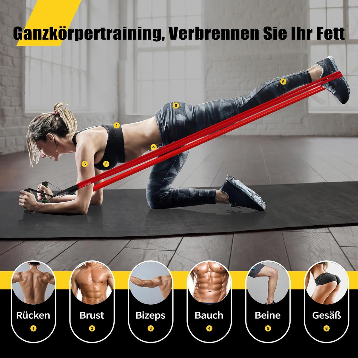 Fitnessbänder Set Terrabänder Resistance Bands 3 Stufen