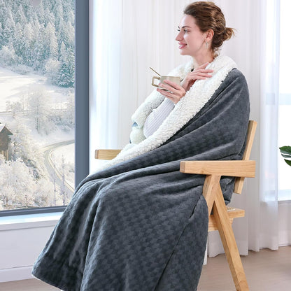Flauschige Decke 200x230cm Kuscheldecke Sherpa Wohndecke