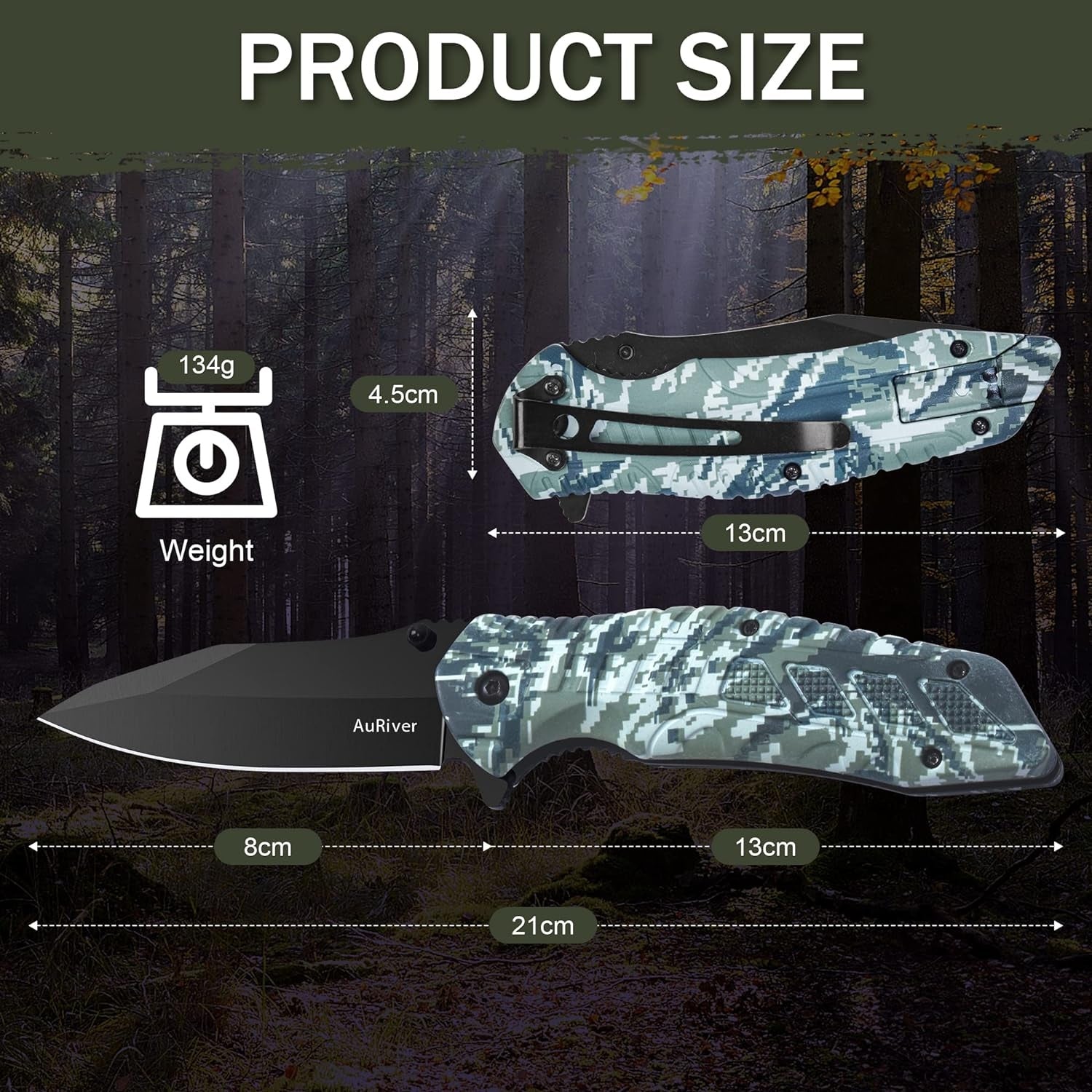 Taschenmesser Militärmesser 3 in 1 Klappmesser Tarngrün