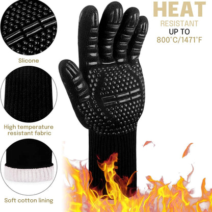Grillhandschuhe Hitzebeständig 800°C L/XL/XXL Grill Zubehör