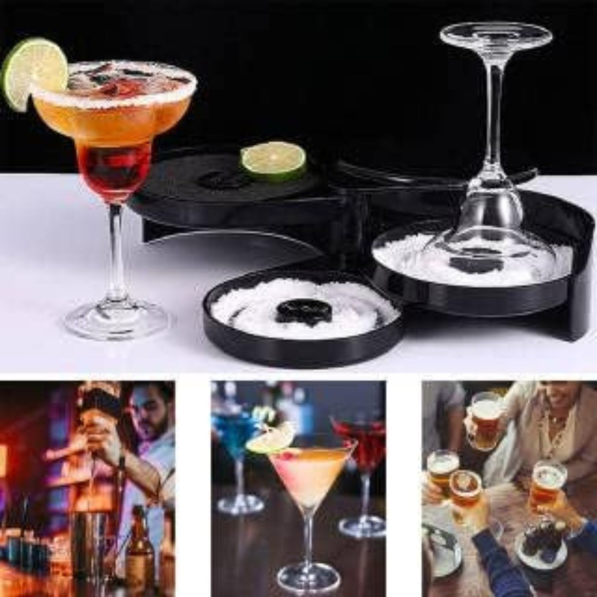 Glas Rimmer 3-Stufig Bar Zubehör Cocktail-Werkzeug für Salz