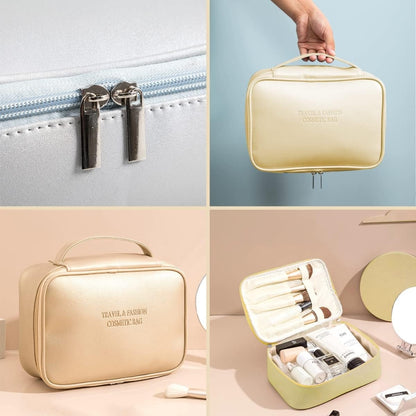 Gold Kosmetiktasche 3er Set PU Wasserdicht Cosmetic Bag Verschiedene Größen