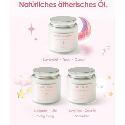 Schlafkerzen 3 Stk Geschenke für Frauen Duftkerzen im Glas