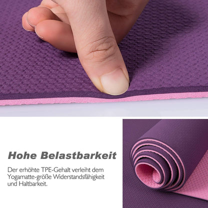 Gymnastikmatte Yoga matte Gepolstert Rutschfest + Tragegurt