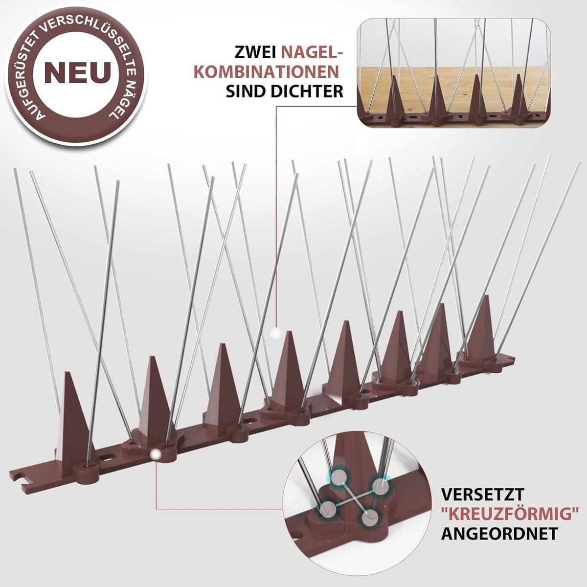 4M Taubenabwehr Spikes Edelstahl Balkon Gegen Vogeldreck 16x