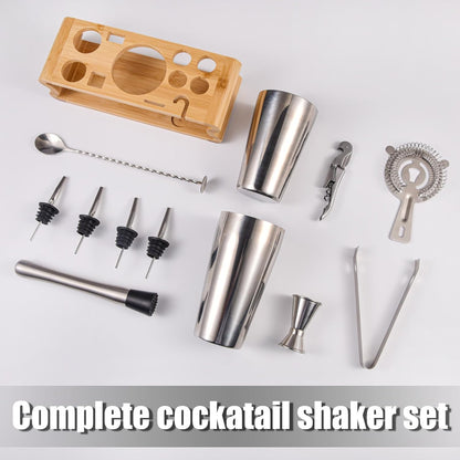 Silbernes Edelstahl Cocktail Shaker Set 550ML/750ML 12tlg Bar Tool Kit
