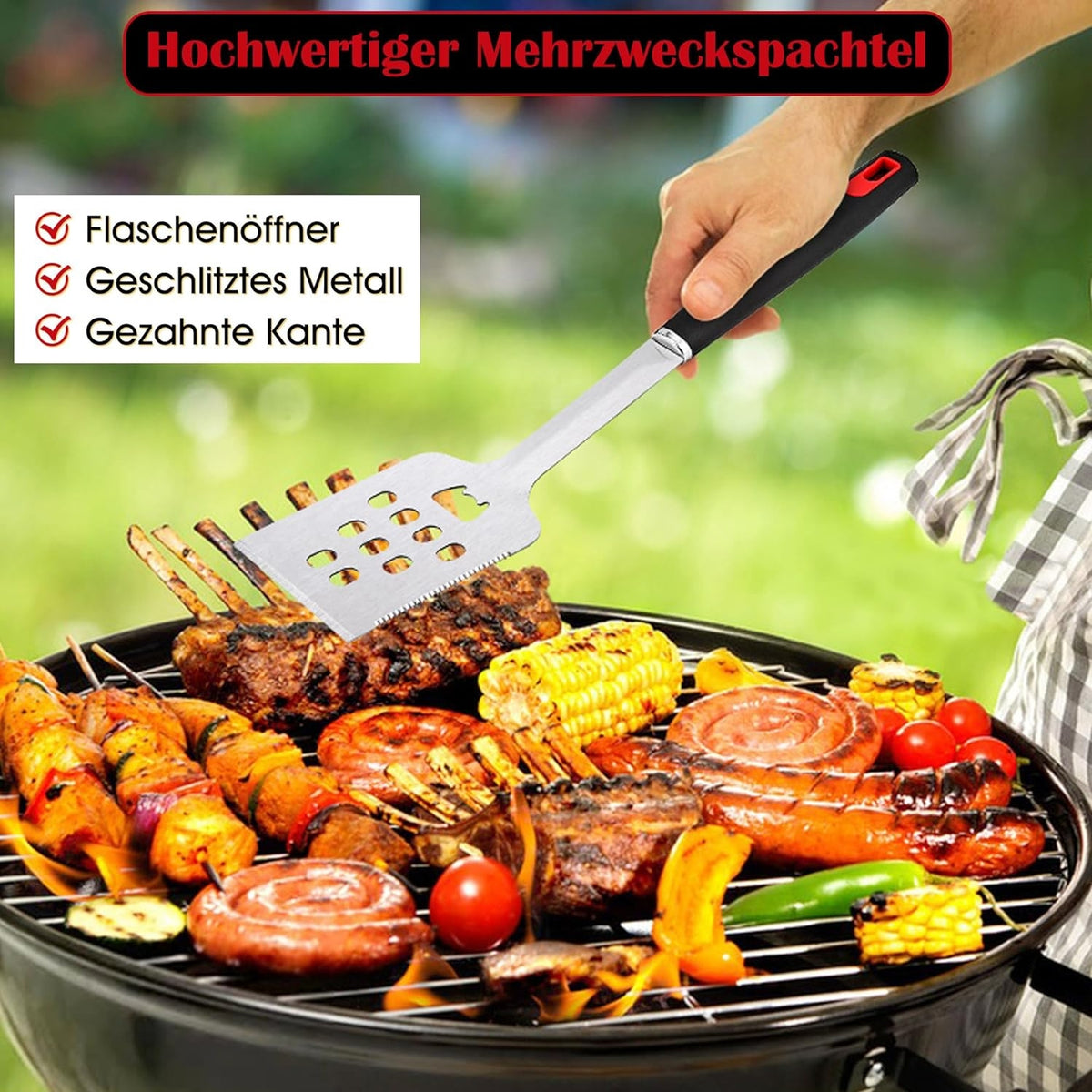 OstalbGriller Premium Grillbesteck Set 13tlg Grill Zubehör