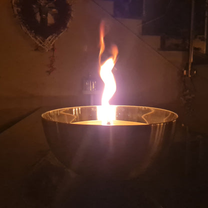 Schwabenfire Outdoorkerze mit Dauerdocht in Metallschale kerzendeko Gartenkerze Geschenke für Frauen große Outdoor Kerzen wiederverwendbar