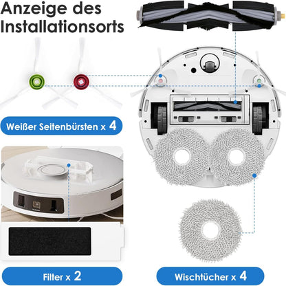 Ecovacs Deebot T20e OMNI Zubehör 6 Staubbeutel 4 Wischtücher 2 Filter 1 Bürste
