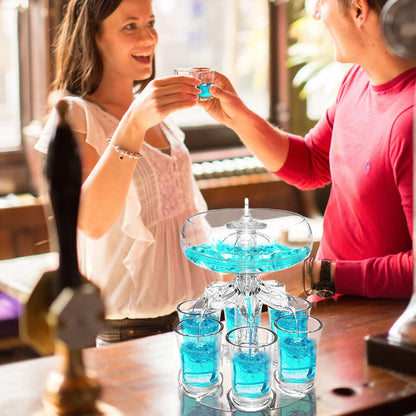 Schnapsspender mit 6 Gläsern 4cl Party Zubehör für Cocktail
