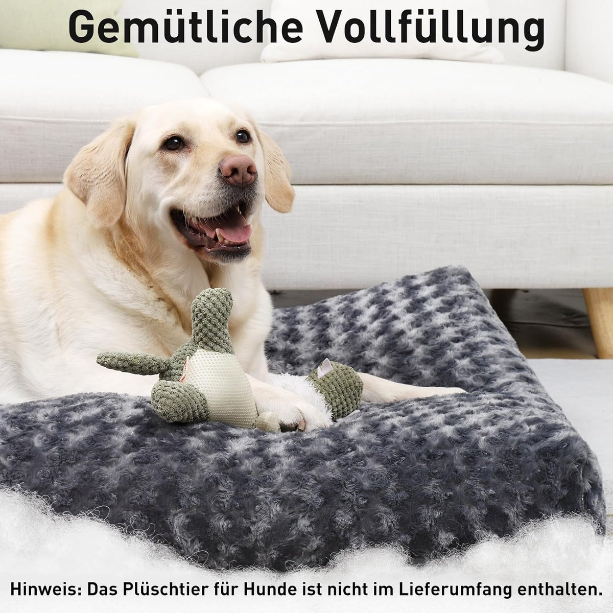 Hundebett Grosse Hunde Waschbar Hundekissen Grau 90x60cm