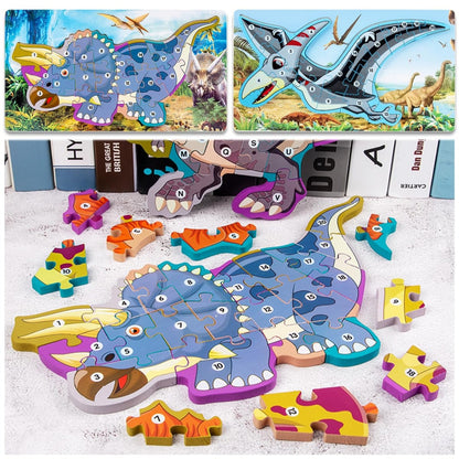 Montessori Dino Puzzle Holzspielzeug für Kinder