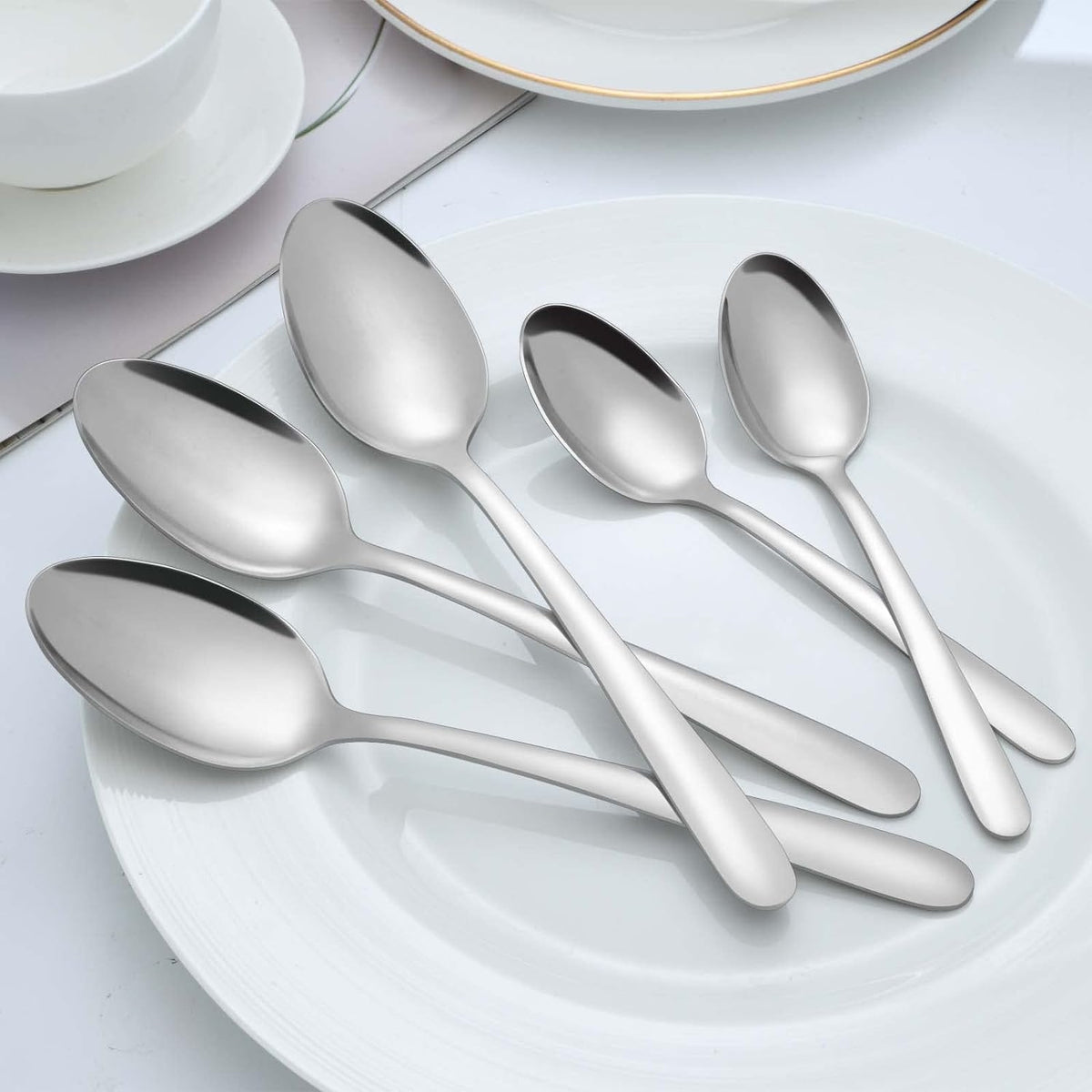 24 Stück Suppenlöffel Set Edelstahl Esslöffel Tafellöffel