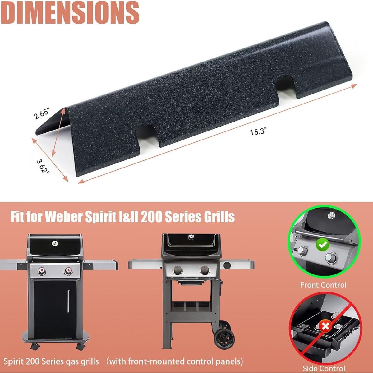Weber Grillzubehör Brennerabdeckung Gasgrill Spirit I & II