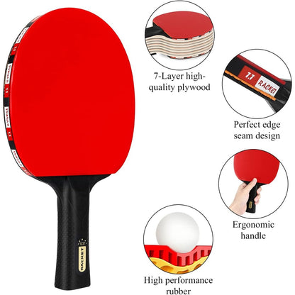Tischtennisschläger Set mit Tischtennisnetz 2 Schläger