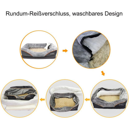 XXL Hundebett Grosse Hunde XXLarge Orthopädisches Hundebett Memory Foam Hundebett Hundesofa mit abnehmbarem waschbarem Bezug Quietschspielzeug