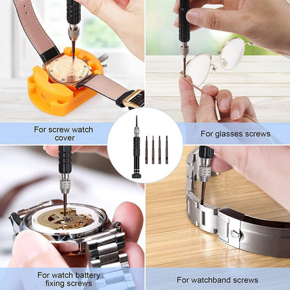 Uhr Batteriewechsel Werkzeug Uhrenwerkzeug Gehäuseöffner Uhrmacher Reparatur Schraubendreher Set Uhrenöffner Gehäusebodenöffner Uhrenarmband