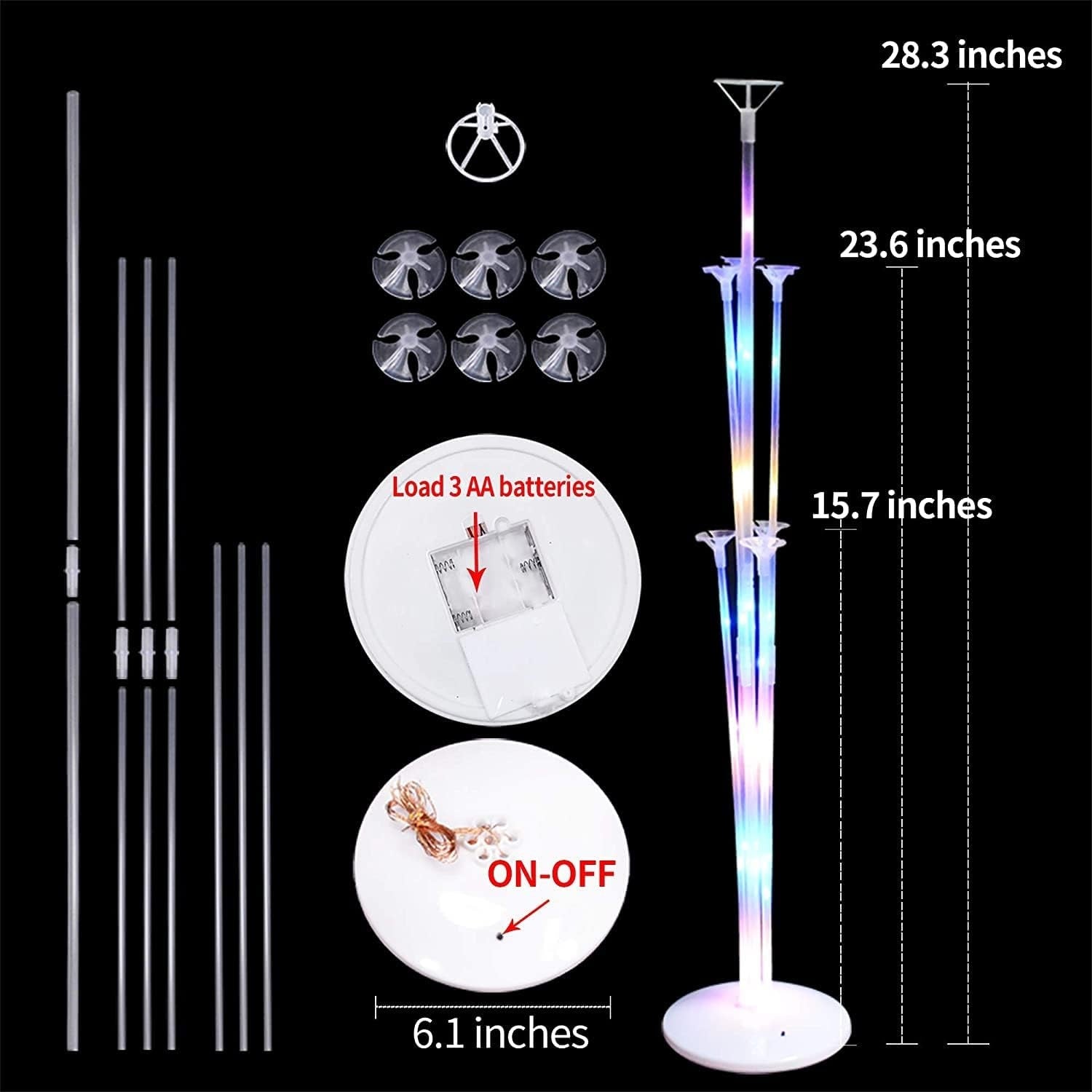 LED Luftballon Halter 4Stk Ballonständer Kit Tischdeko Geburtstag Hochzeit