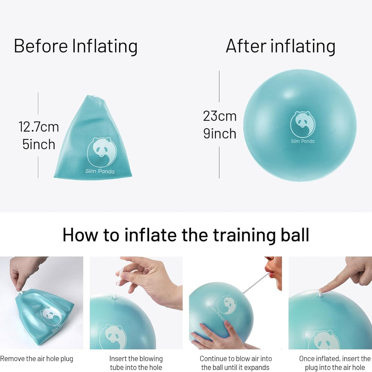 Gymnastikball Klein 23 cm Pilates Ball Aufblasbar Soft Yoga Ball für Senioren Therapie Fitness und Balance Training Zuhause
