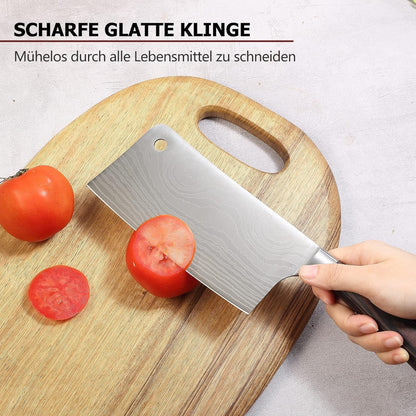Hackmesser Klingenlänge 17cm nariki Messer Hackmesser Kochmesser aus hochwertigem Edelstahl asiatisches Mehrzweck Küchenmesser für Haus und Küche