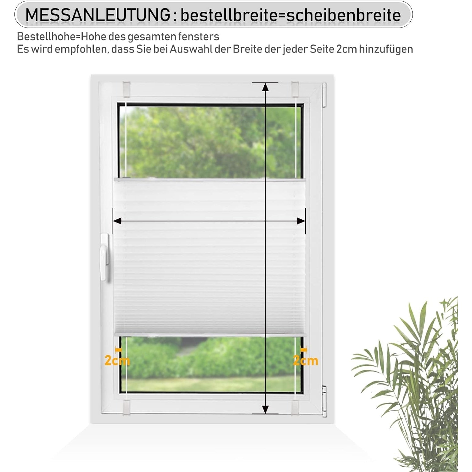 Plissee Rollo Jalousie ohne Bohren Klemmfix für Fenster und Tür Weiß 100x100cm Plisseerollo Stoff Sonnenschutz leicht zu montieren weiß