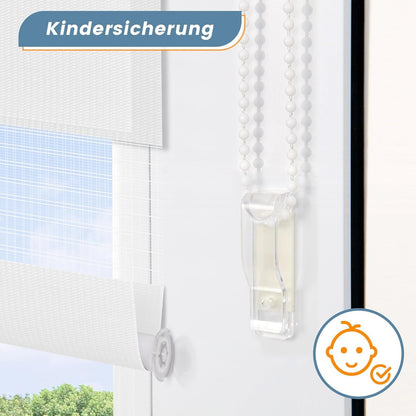 Verdunklungsrollo ohne Bohren Klemmfix Thermo Klemmrollos für Fenster Sichtschutz Fensterrollos Blickdicht Verstellbare Klemmträger Schwarz 45x170cm
