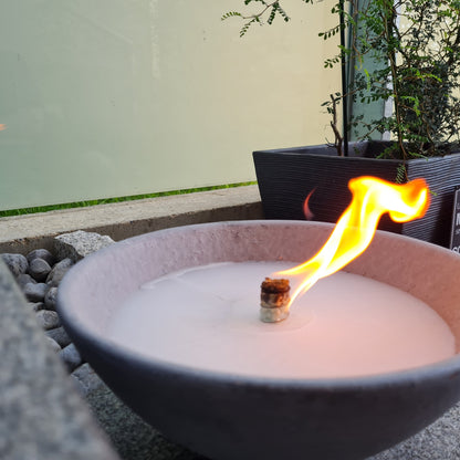 Schwabenfire Outdoorkerze aus Terrakotta mit Dauerdocht Grau 100% Handgemacht
