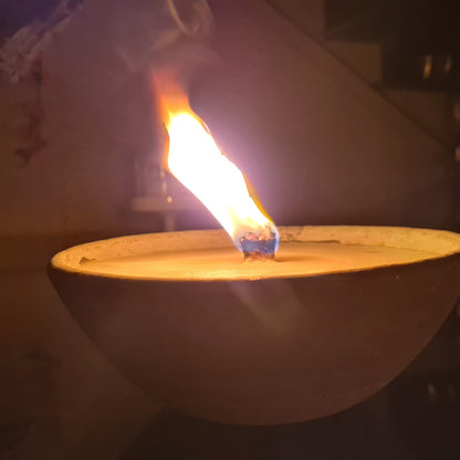 Schwabenfire Outdoorkerze aus Terrakotta mit Dauerdocht Grau 100% Handgemacht